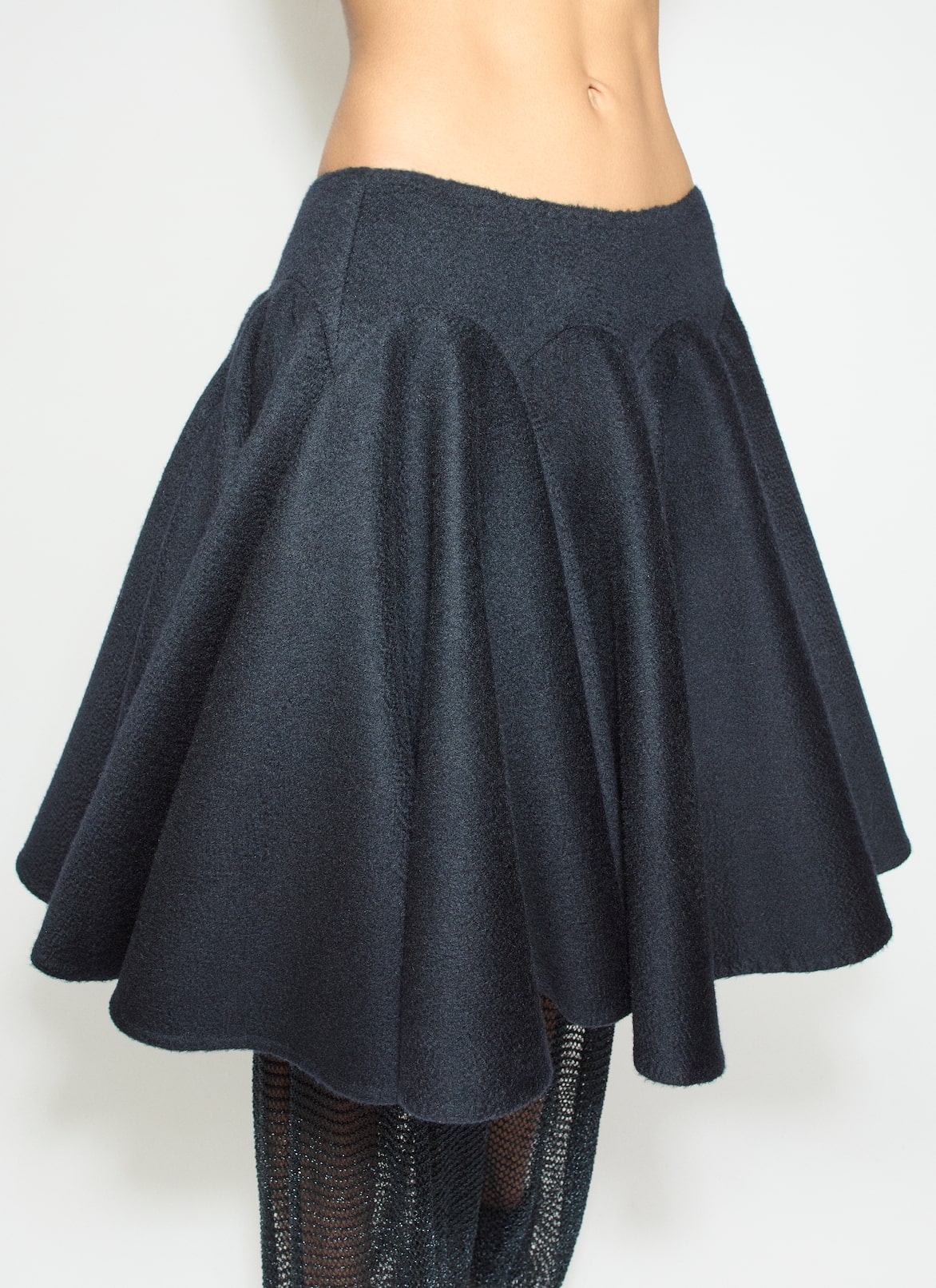 CASHMERE PEPLUM SKIRT ALAÏA DARK BLUE CASHMERE PEPLUM SKIRT